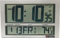 RCMAR 4.5 inch LCD digital clock with Month/Day/Date/Temp for a DuraTime Synchronized Clock System.