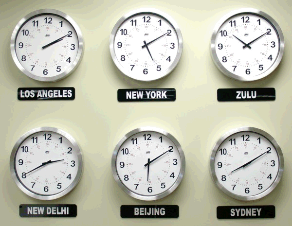 BRG Analog Time Zone Clocks, 2.4 GHz Wireless Clocks, available in black plastic or brushed Aluminum. UTC Clock, Multi Location Clock, Zulu Clock, Multi-location Clock