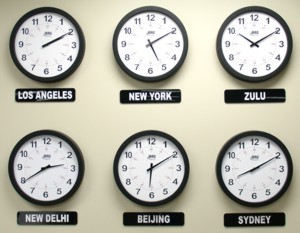 BRG Analog Time Zone Clocks, 2.4 GHz Wireless Clocks in black plastic. UTC Clock, Multi Location Clock, Zulu Clock, Multi-location Clock